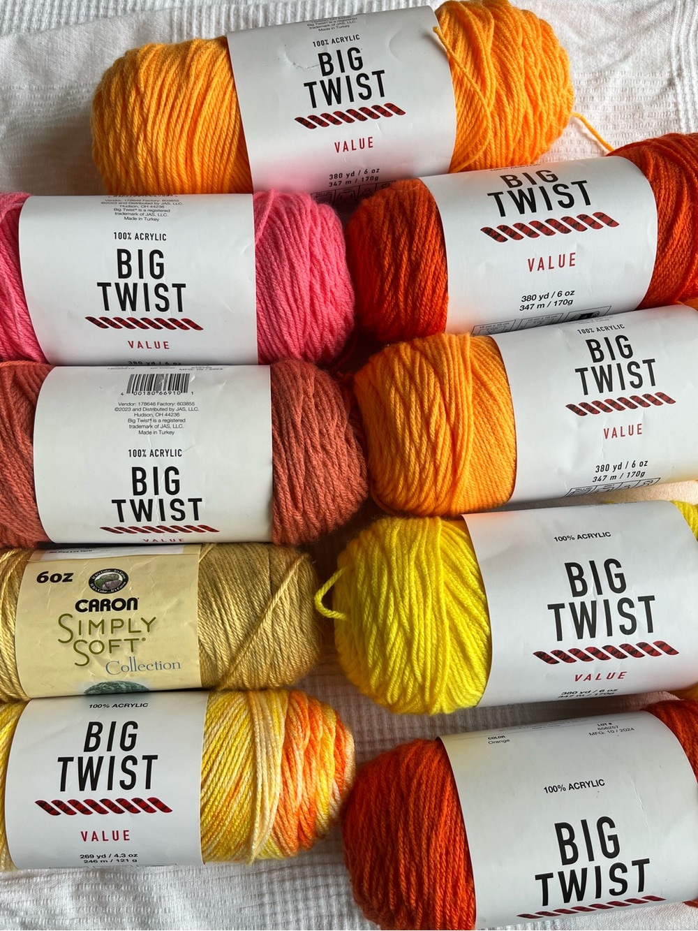 Big Twist Value Acrylic Yarn Bundle - Bright Warm Mix